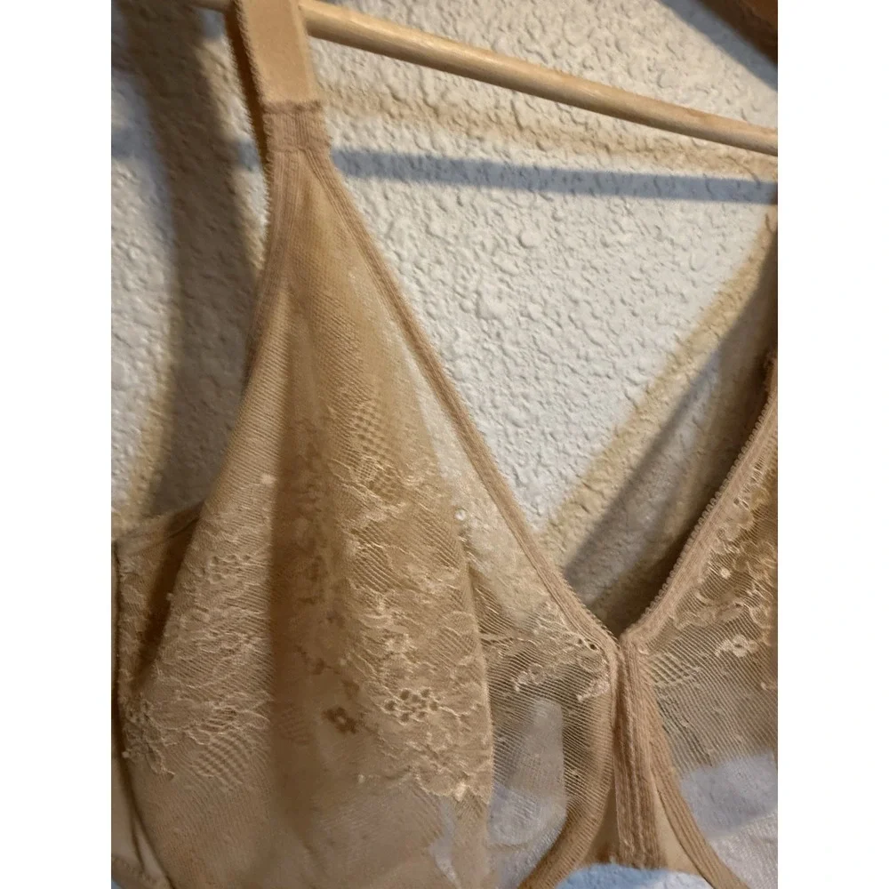 Gossard Glossies Lace Eclipse Sheer Molded Bra Non-Padded Underwired Blue 13001